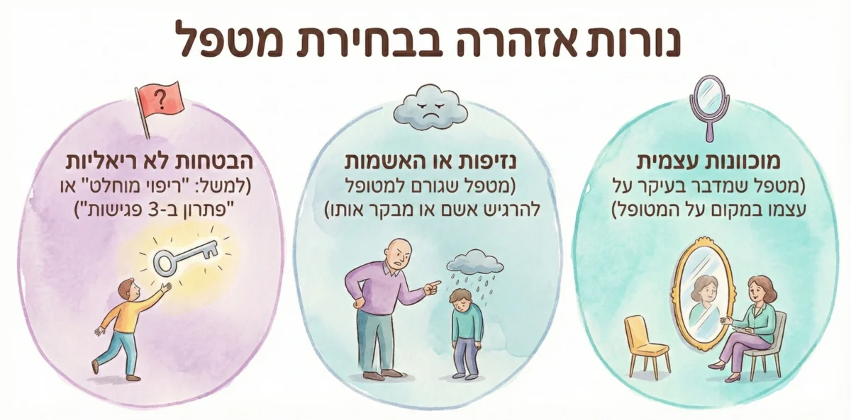 נורות אזהרה בבחירת מטפל