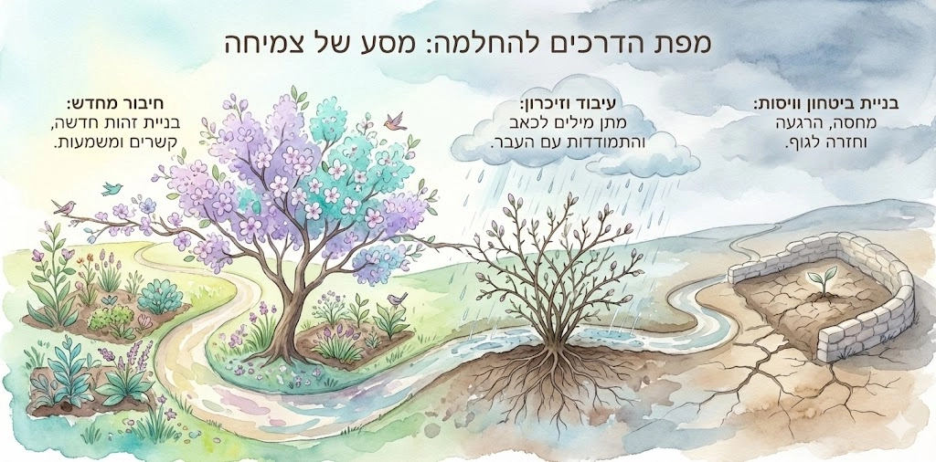 אינפוגרפיקה על תהליך ההחלמה מטראומה