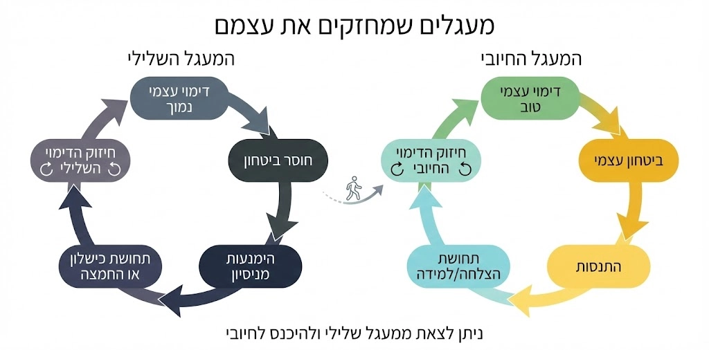 אינפוגרפיקה על מעגלים שמחזקים את עצמם