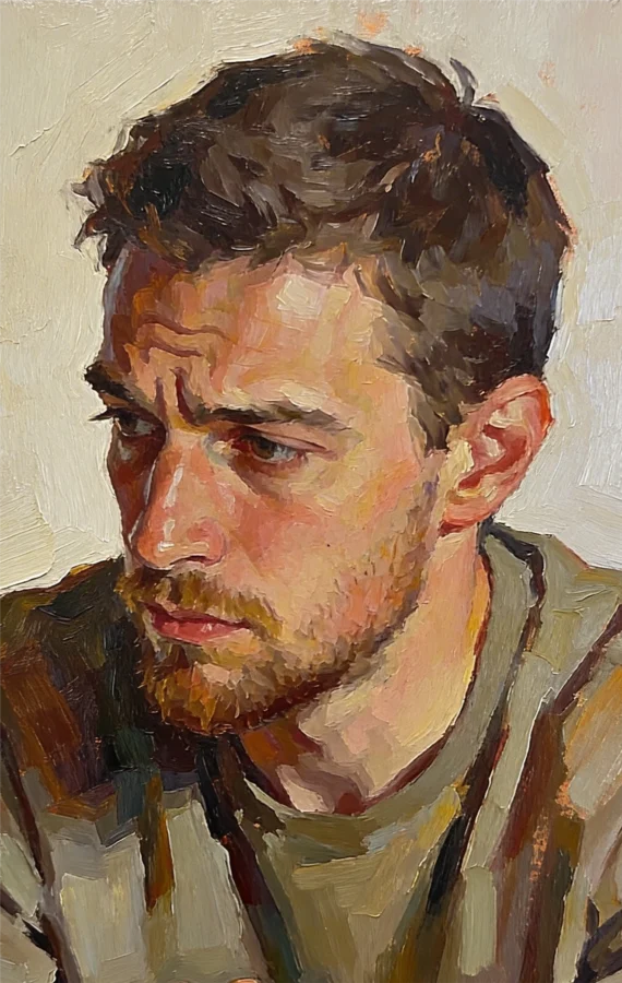 ציור של בחור החש חרדה