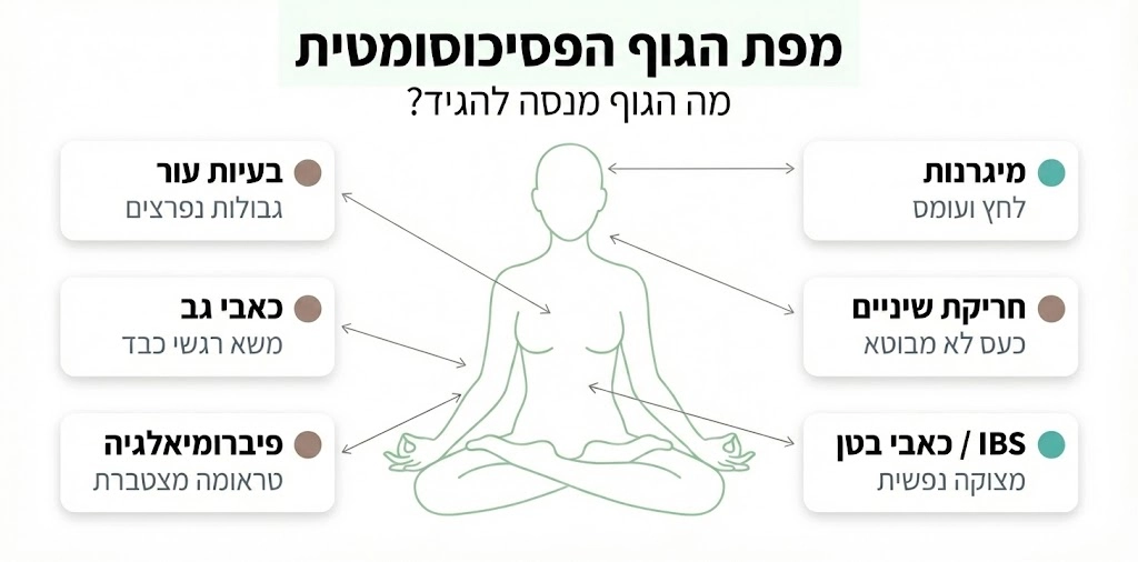 אינפוגרפיקה של תסמינים פסיכוסומטיים