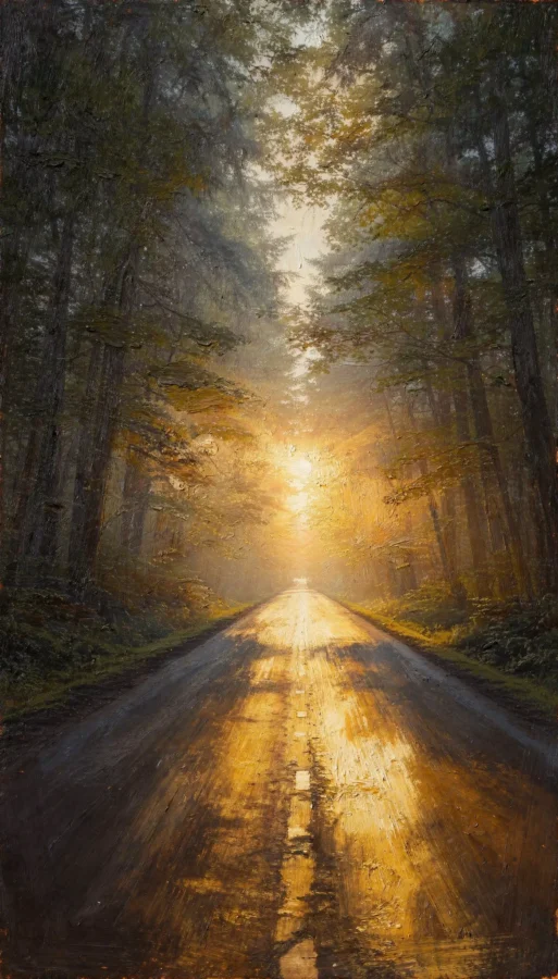 דימוי של קרן אור בקצה דרך חשוכה