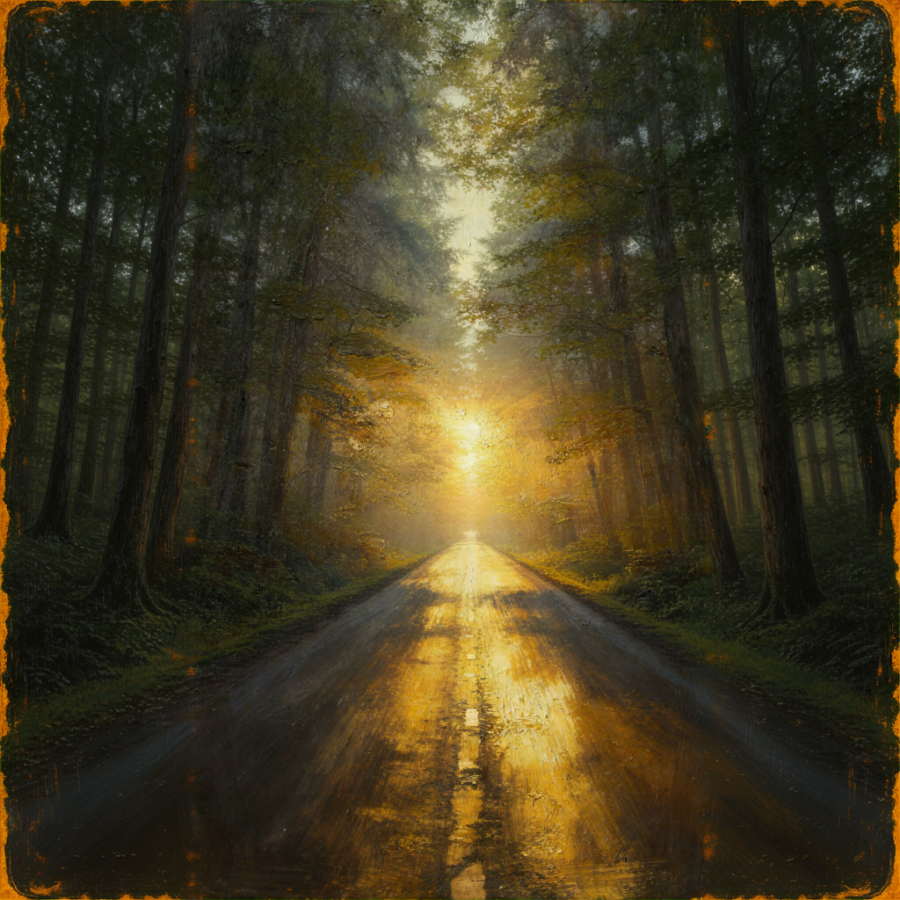 דימוי של קרן אור בקצה דרך חשוכה